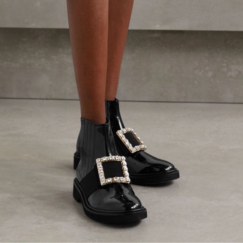 Roger Vivier 女士 Viv Rangers鑽扣切爾西及靴子38.5 碼-5