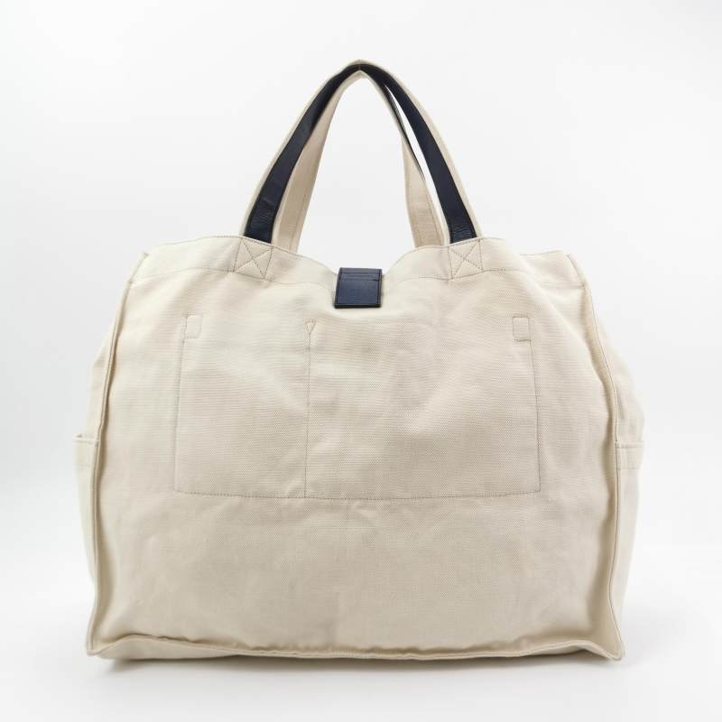 Saint Laurent Y-Ligne牛皮帆布拼色Y字搭扣手提包-4