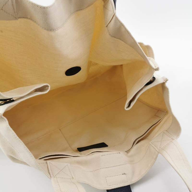 Saint Laurent Y-Ligne牛皮帆布拼色Y字搭扣手提包-6