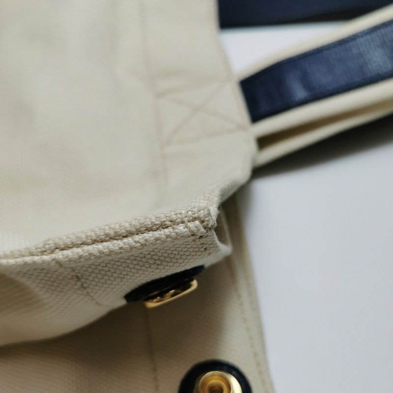 Saint Laurent Y-Ligne牛皮帆布拼色Y字搭扣手提包-11