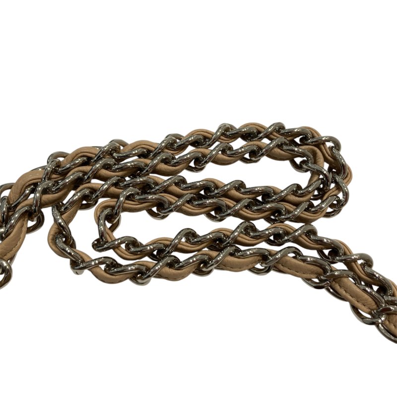 CHANEL 香奈兒 CLASSIC FLAP MAXI BAG 33 肩背包 荔枝牛皮 奶茶色 銀扣-18