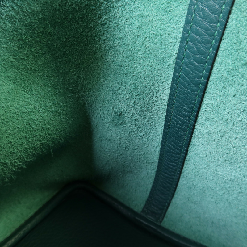 HERMES Clemence皮革Picotin PM銀扣手挽袋Malachite-15