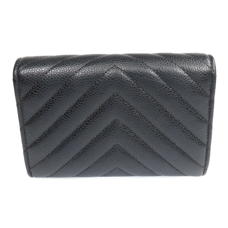 CHANEL 牛皮皮革Fold Wallet銀扣長錢包-1