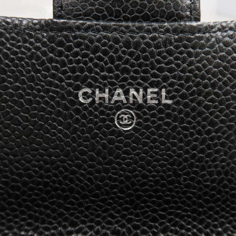 CHANEL 牛皮皮革Fold Wallet銀扣長錢包-7