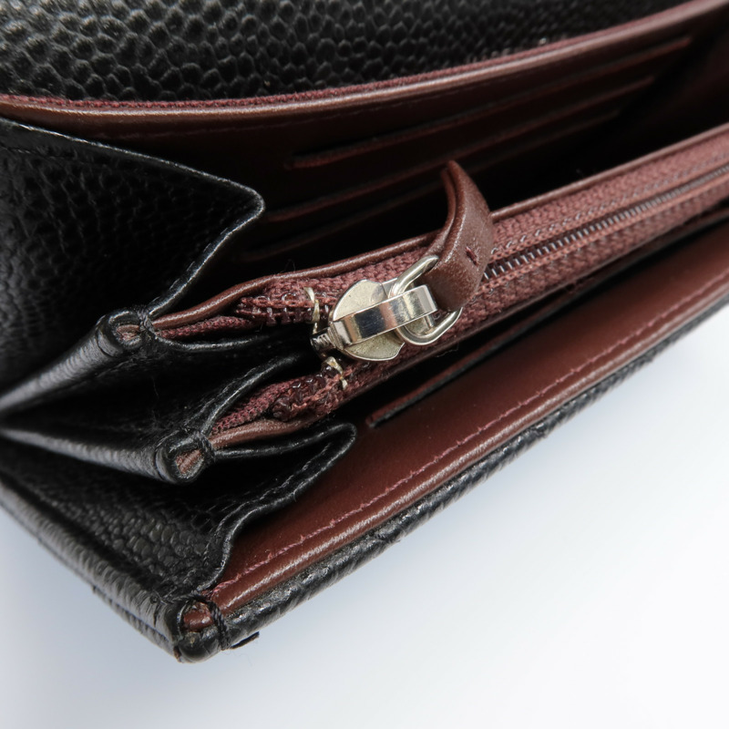 CHANEL 牛皮皮革Fold Wallet銀扣長錢包-8