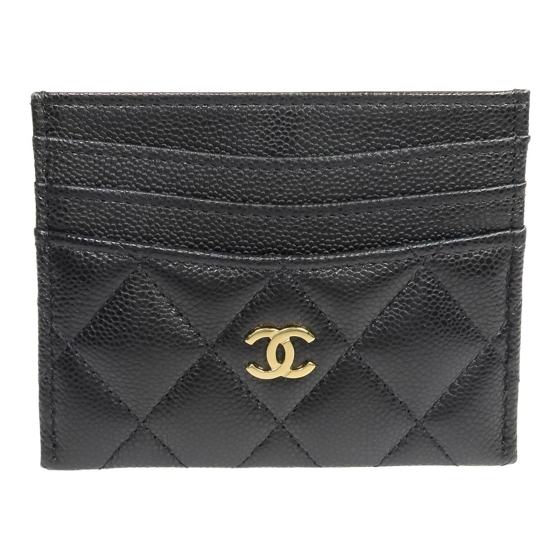 CHANEL 牛皮皮革Card Holder金扣卡片套-0