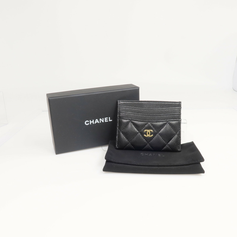 CHANEL 牛皮皮革Card Holder金扣卡片套-14