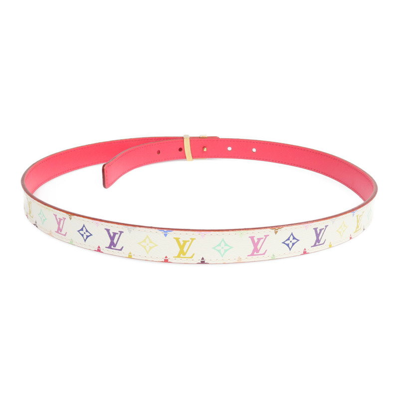 LOUIS VUITTON Monogram Multicolore Belt金扣皮帶-3