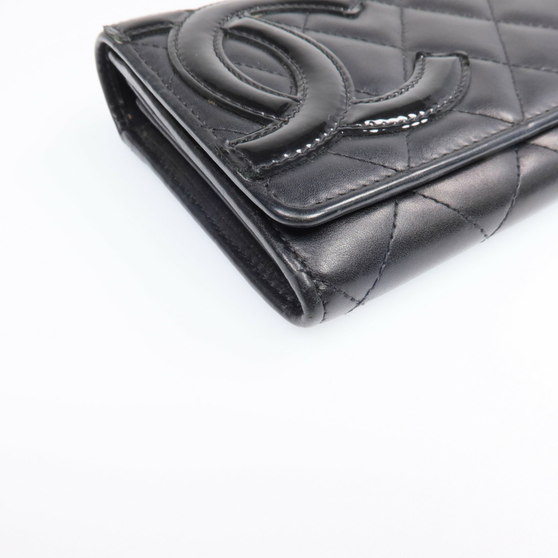 CHANEL 牛皮皮革Cambon Long Wallet銀扣長錢包-7