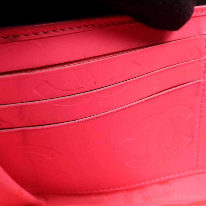 CHANEL 牛皮皮革Cambon Long Wallet銀扣長錢包-18