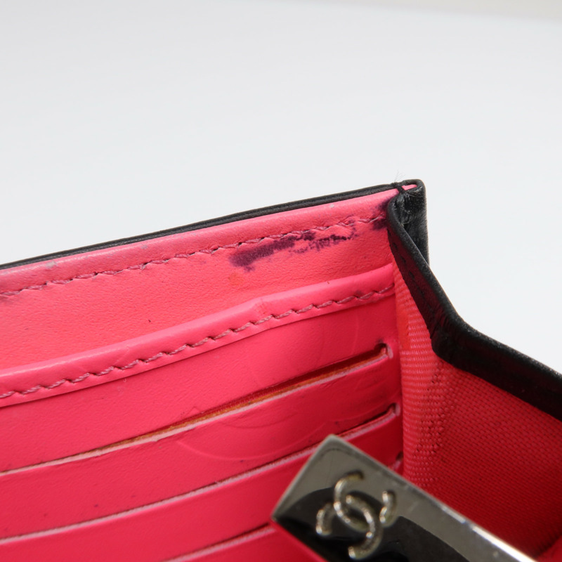 CHANEL 牛皮皮革Cambon Long Wallet銀扣長錢包-20