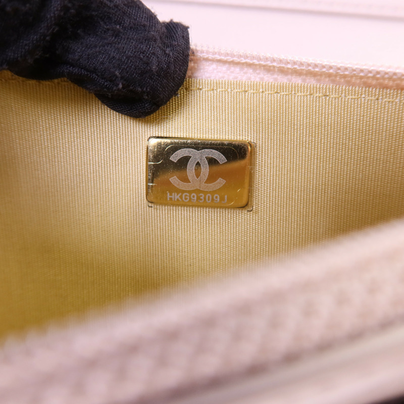 CHANEL 羊皮皮革WOC Wallet On Chain金扣鏈帶肩背袋-6