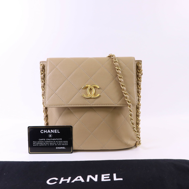 CHANEL 牛皮皮革Chain Shoulder Bag金扣鏈帶肩背袋-9