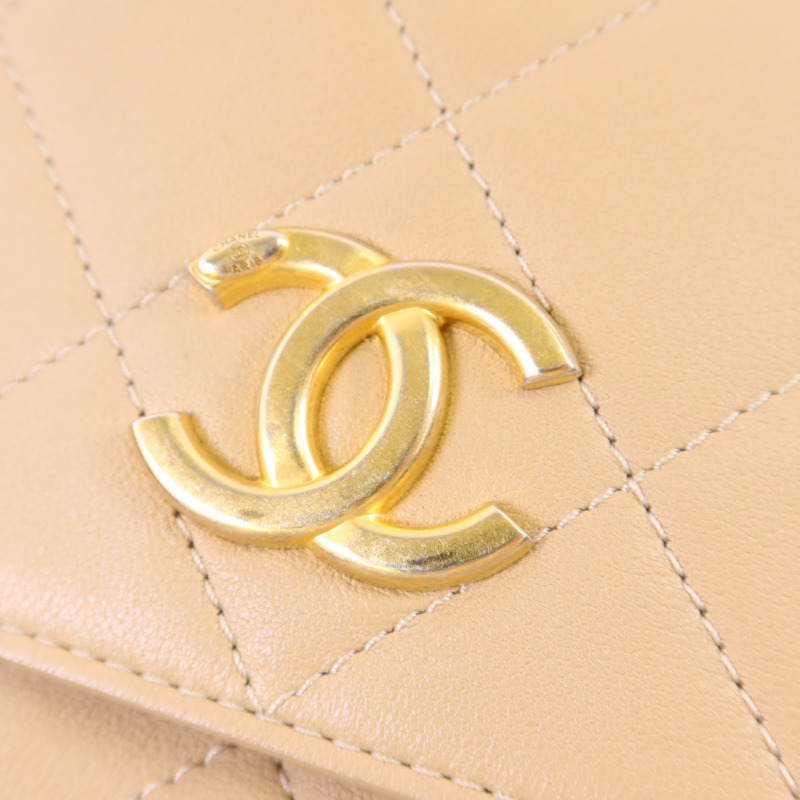 CHANEL 牛皮皮革Chain Shoulder Bag金扣鏈帶肩背袋-10