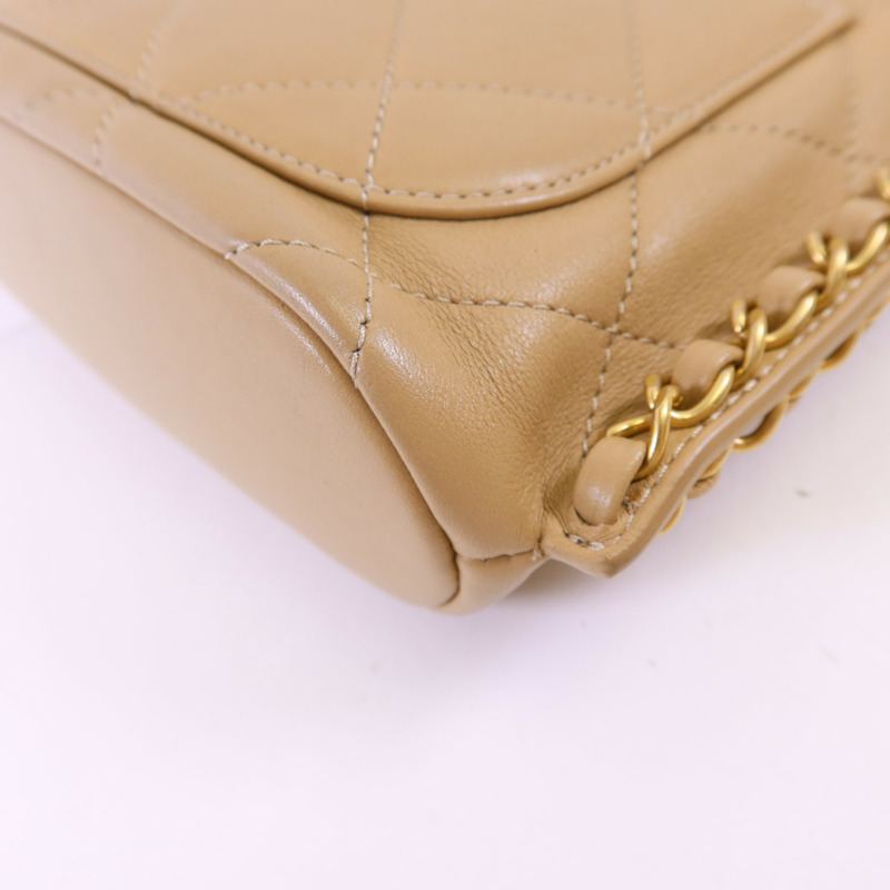 CHANEL 牛皮皮革Chain Shoulder Bag金扣鏈帶肩背袋-15