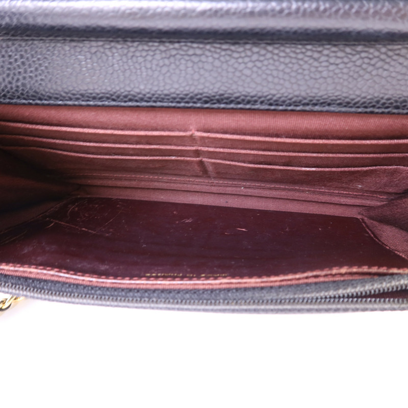 CHANEL 牛皮皮革WOC Wallet On Chain金扣鏈帶肩背袋-4