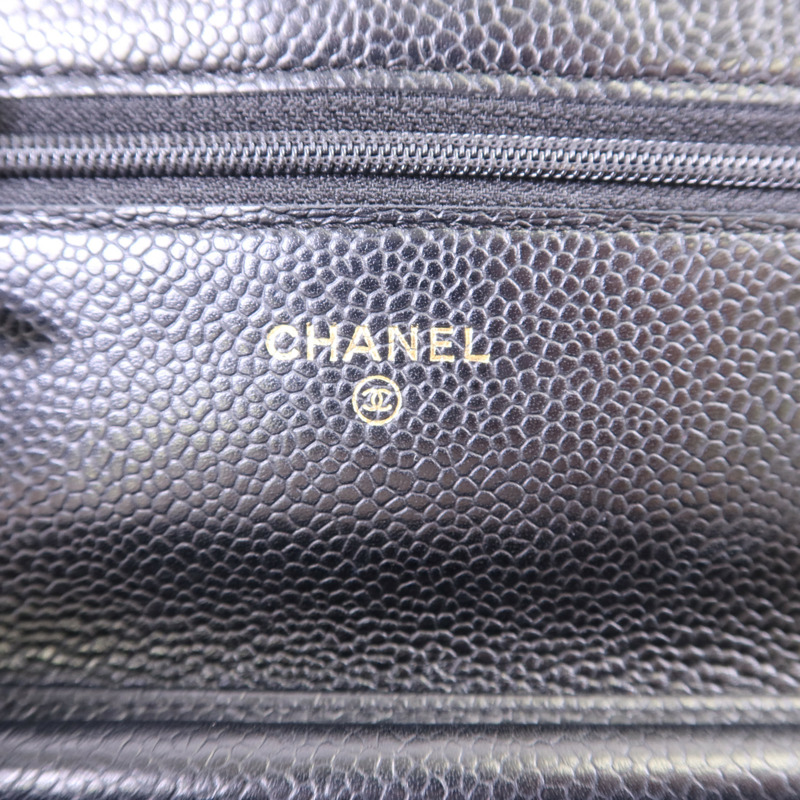 CHANEL 牛皮皮革WOC Wallet On Chain金扣鏈帶肩背袋-5