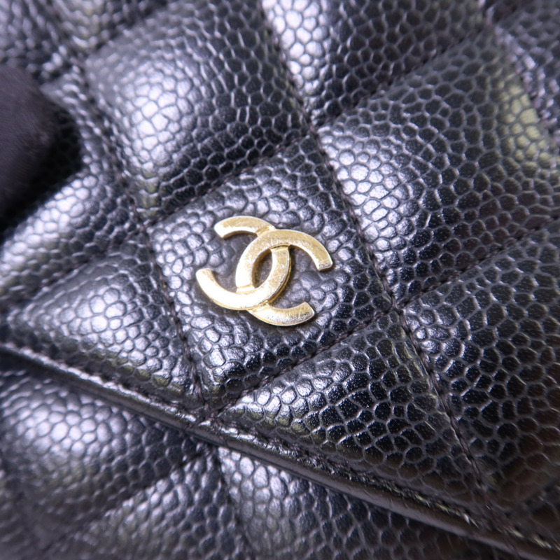 CHANEL 牛皮皮革WOC Wallet On Chain金扣鏈帶肩背袋-9