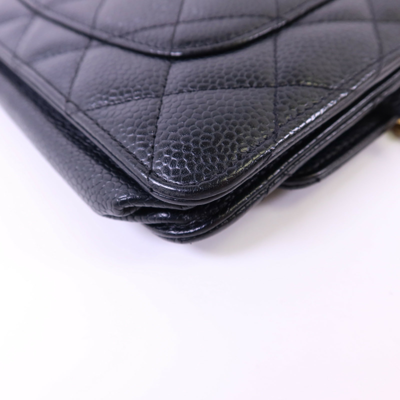 CHANEL 牛皮皮革WOC Wallet On Chain金扣鏈帶肩背袋-12