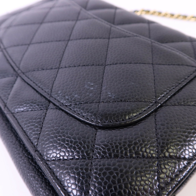 CHANEL 牛皮皮革WOC Wallet On Chain金扣鏈帶肩背袋-14