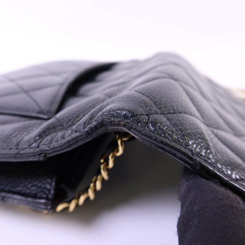 CHANEL 牛皮皮革WOC Wallet On Chain金扣鏈帶肩背袋-17