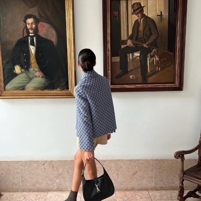 GUCCI黑金Jackie單肩手提側背包-0