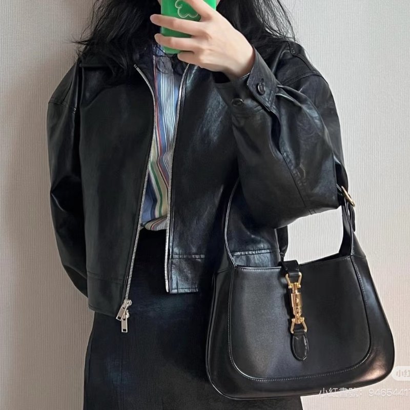 GUCCI黑金Jackie單肩手提側背包-2