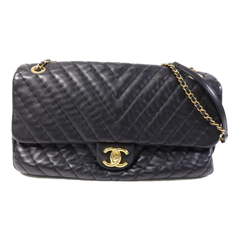 CHANEL 牛皮皮革Chain Shoulder Bag金扣鏈帶肩背袋