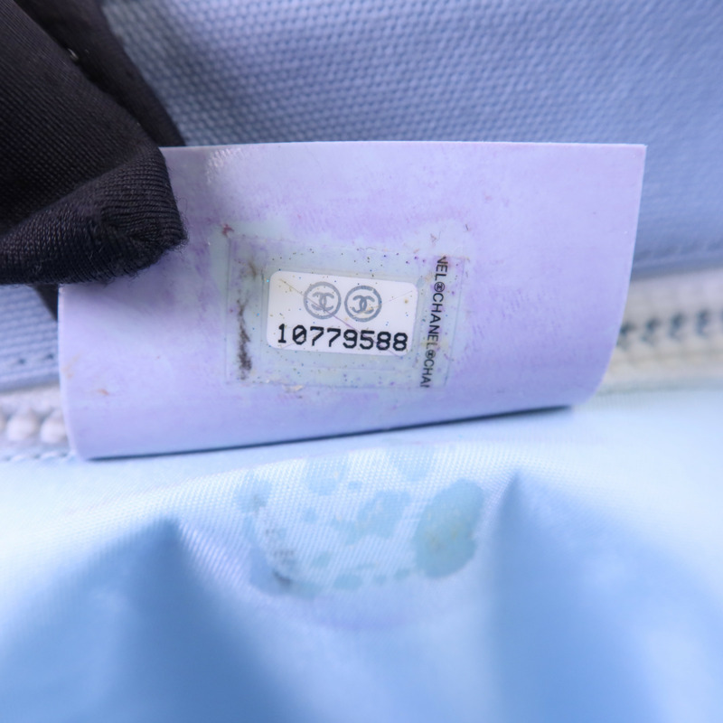 CHANEL 帆布Surf Line Tote Bag銀扣手挽袋-6