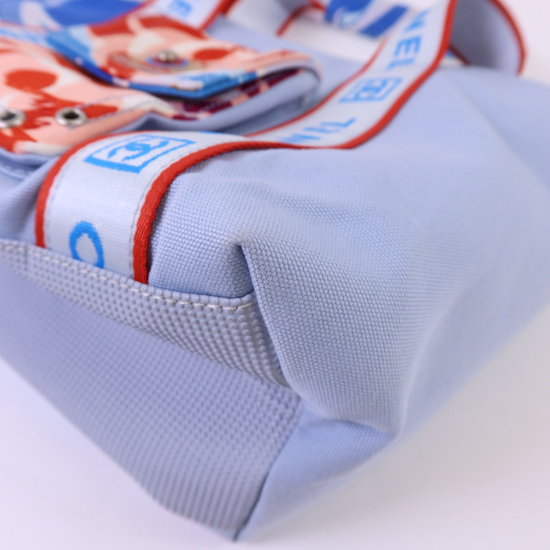 CHANEL 帆布Surf Line Tote Bag銀扣手挽袋-10