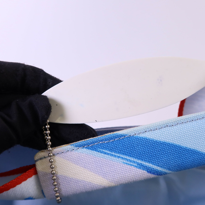 CHANEL 帆布Surf Line Tote Bag銀扣手挽袋-16