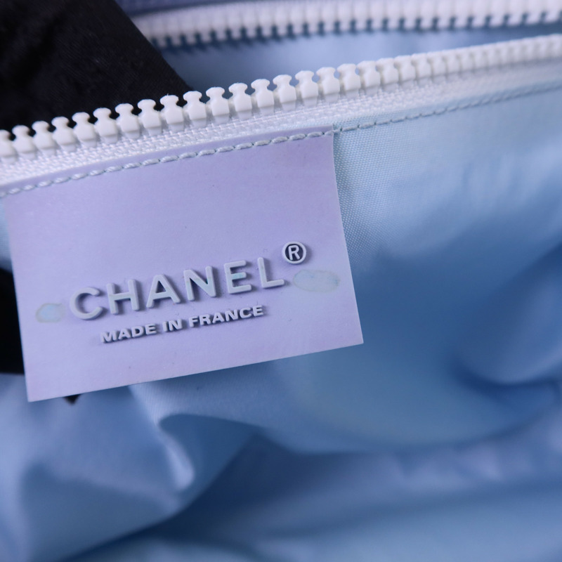 CHANEL 帆布Surf Line Tote Bag銀扣手挽袋-19