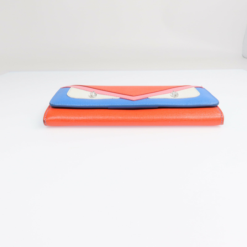 FENDI 牛皮皮革Long Wallet銀扣長錢包-3