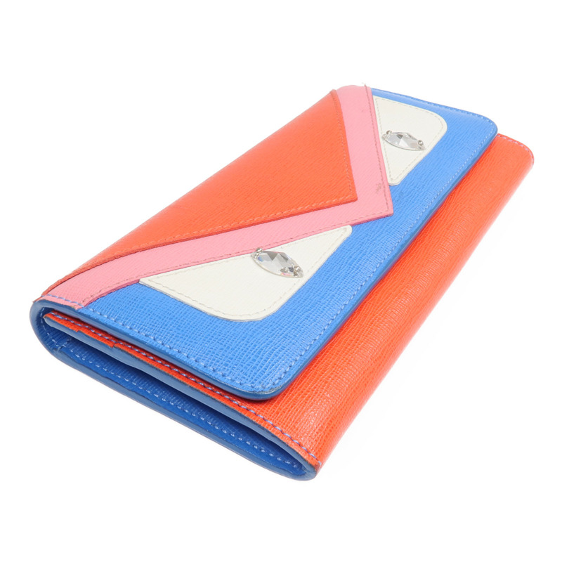 FENDI 牛皮皮革Long Wallet銀扣長錢包-4