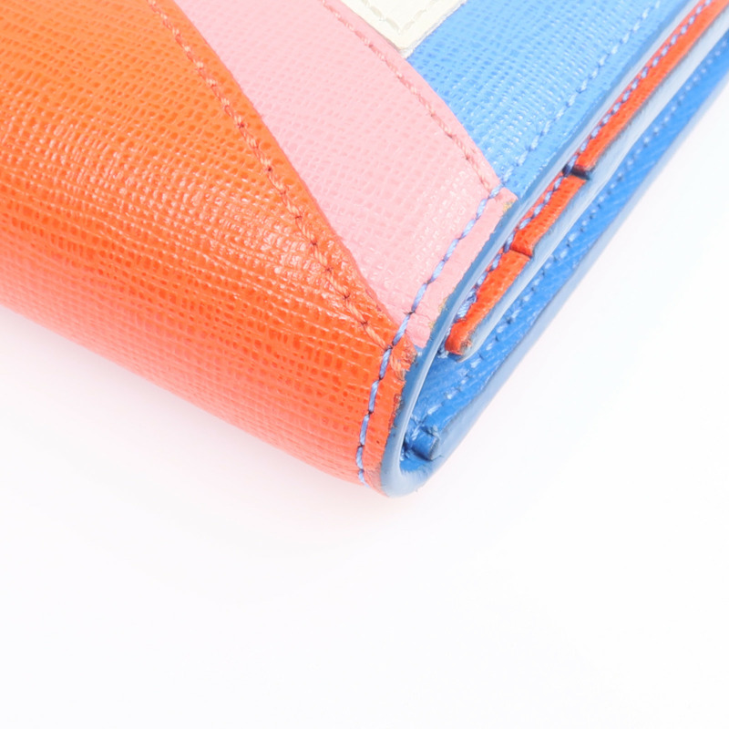 FENDI 牛皮皮革Long Wallet銀扣長錢包-9