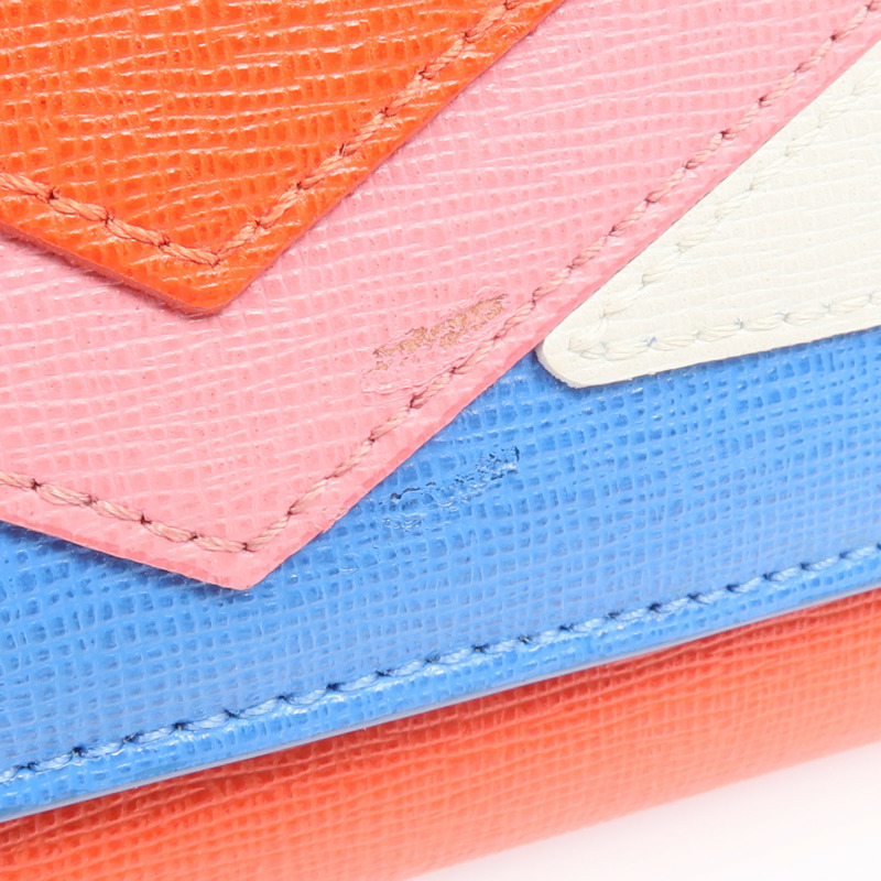 FENDI 牛皮皮革Long Wallet銀扣長錢包-10