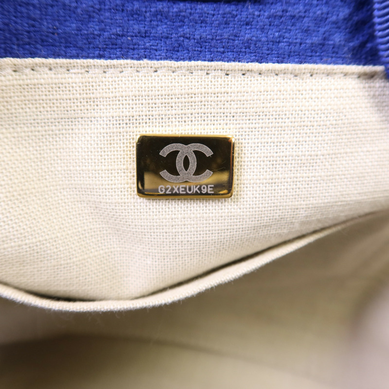CHANEL 帆布Deauville Tote with Pouch金扣手挽肩背兩用袋-7