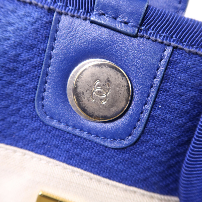 CHANEL 帆布Deauville Tote with Pouch金扣手挽肩背兩用袋-8