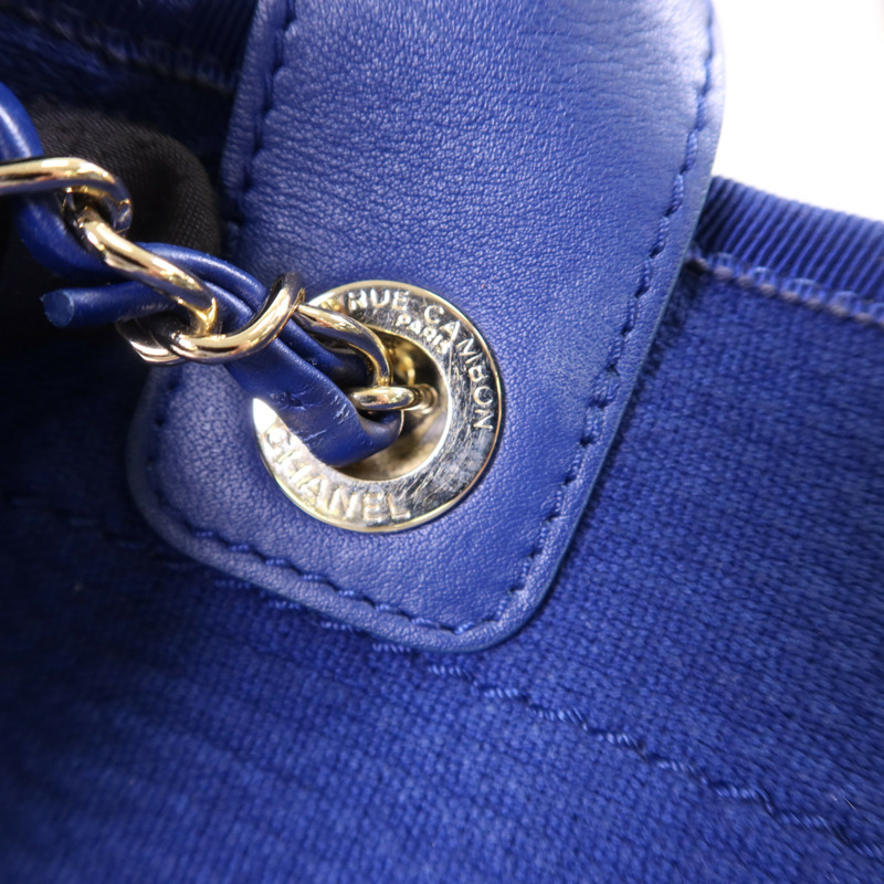 CHANEL 帆布Deauville Tote with Pouch金扣手挽肩背兩用袋-9