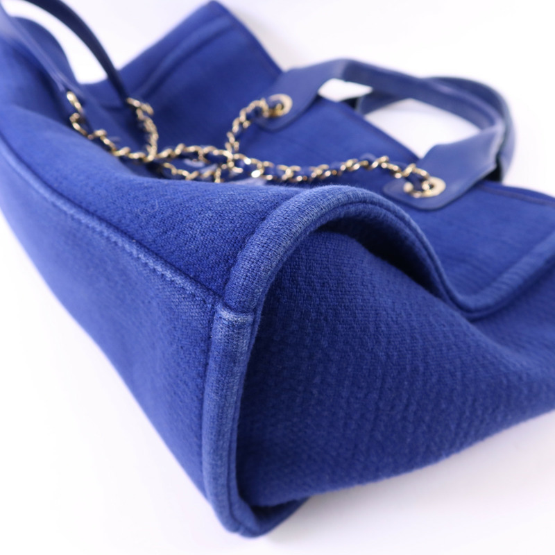 CHANEL 帆布Deauville Tote with Pouch金扣手挽肩背兩用袋-10