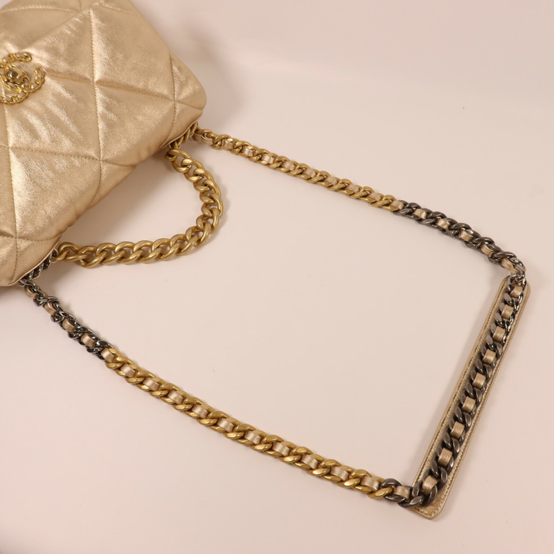CHANEL 羊皮皮革19 Large鏈帶手挽肩背兩用袋-7