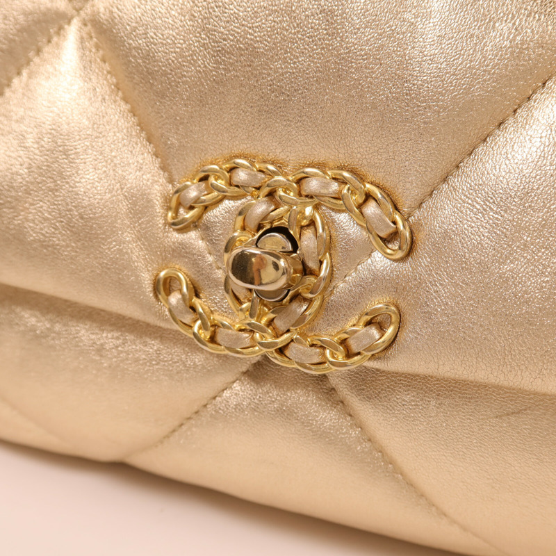 CHANEL 羊皮皮革19 Large鏈帶手挽肩背兩用袋-9