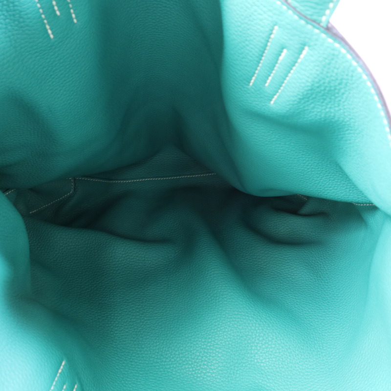 HERMES Clemence皮革Double Sens肩背袋/手挽袋Bleu Du Nord/vert Veronese-4