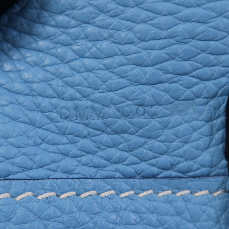 HERMES Clemence皮革Double Sens肩背袋/手挽袋Bleu Du Nord/vert Veronese-6