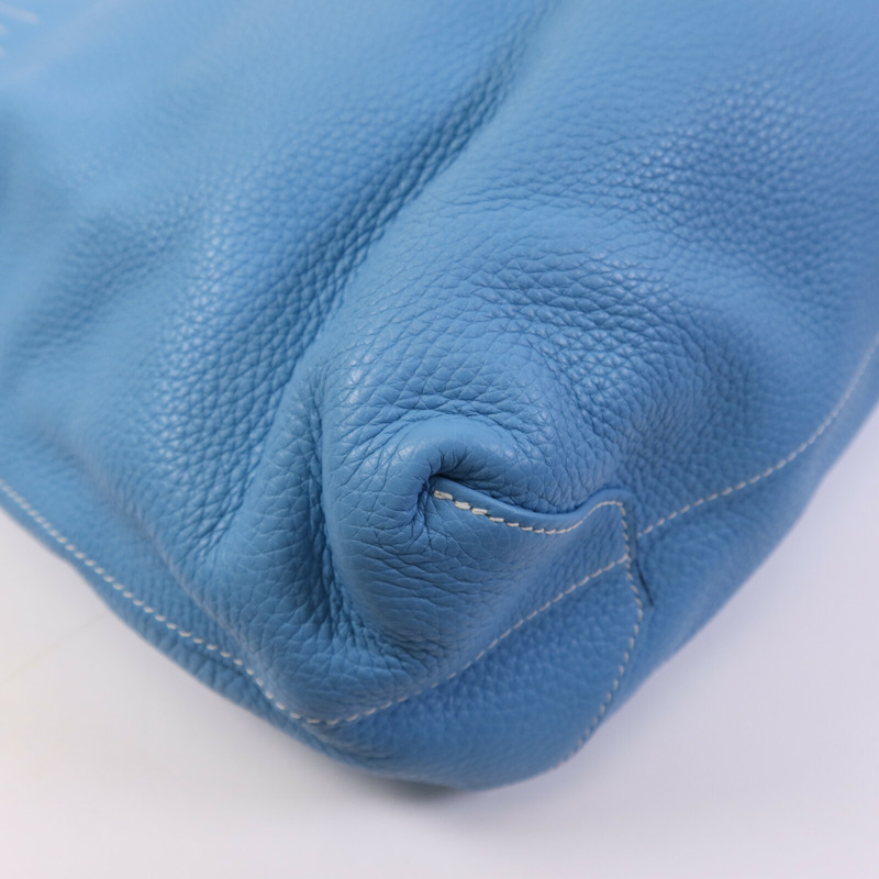 HERMES Clemence皮革Double Sens肩背袋/手挽袋Bleu Du Nord/vert Veronese-12