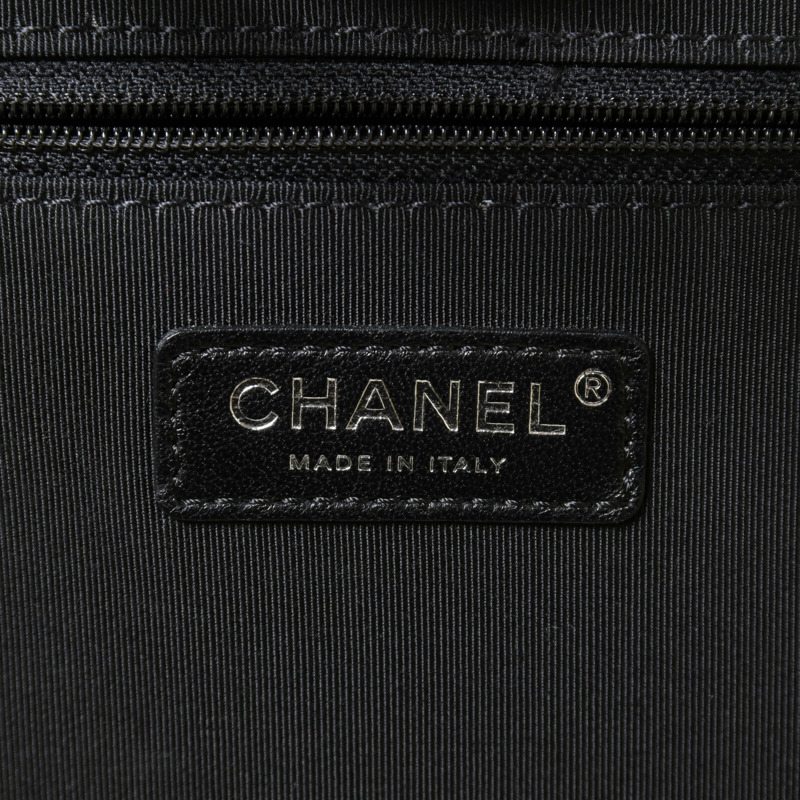 CHANEL 羊毛/皮革Deauville Tote Bag銀扣鏈帶手挽袋-5