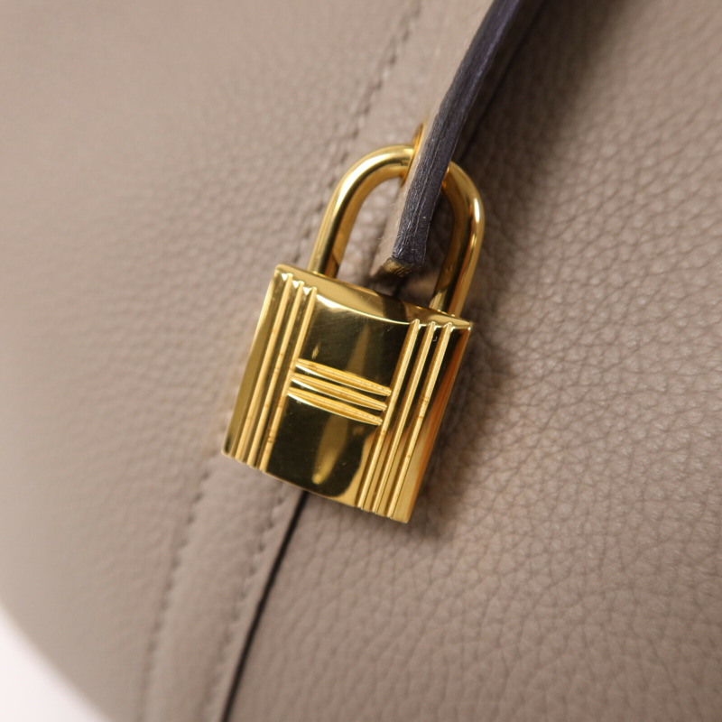 HERMES Togo皮革Picotin MM金扣手挽袋Asphalt-6