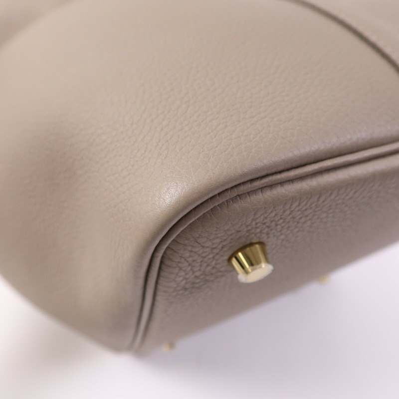 HERMES Togo皮革Picotin MM金扣手挽袋Asphalt-11