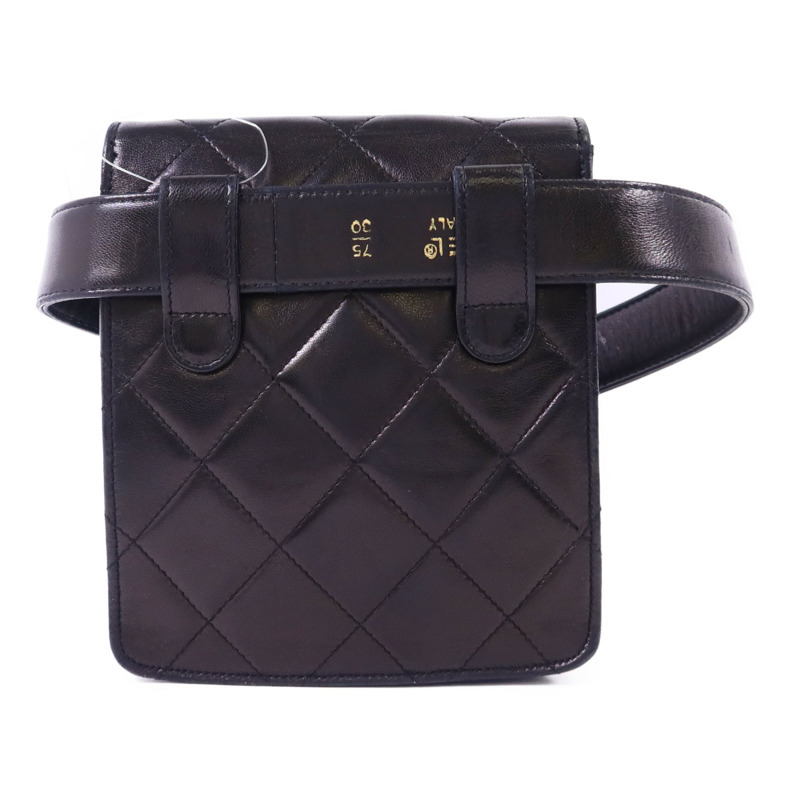 CHANEL 羊皮皮革Waist Bag金扣腰包-1