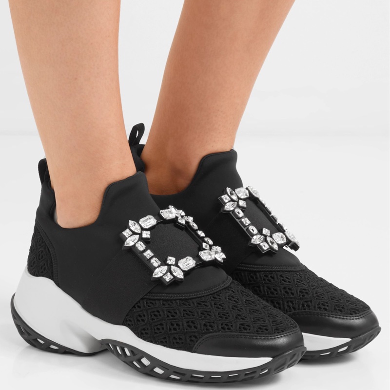 Roger Vivier 女士 Viv Run鑽扣鑲嵌休閒運動鞋40碼跟高: 7.5cm-0